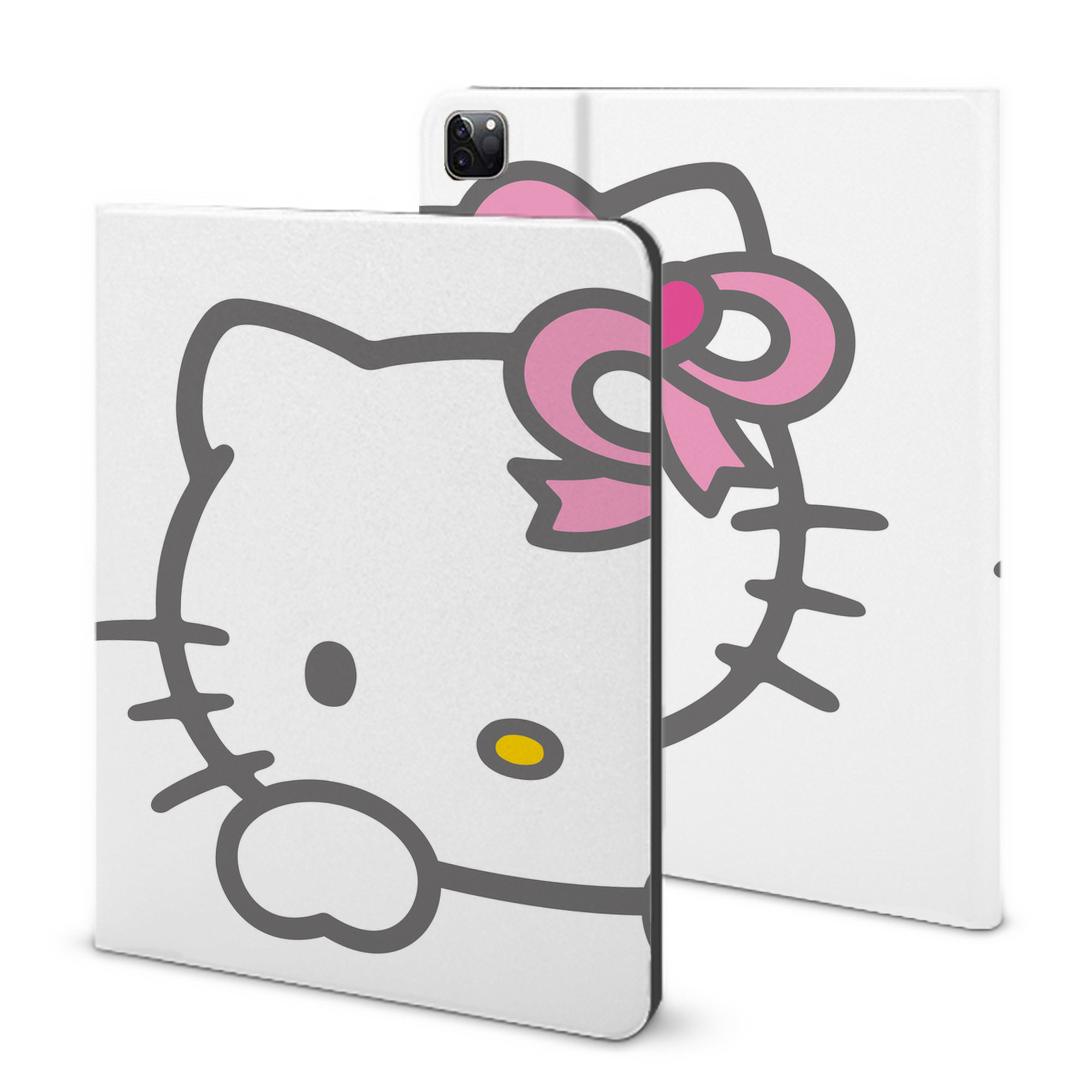 （画像用） Hello Kitty ハローキティ IPad ケース ブック型 PUレザー TPU 耐衝撃 軽量 薄型 ペン収納なし 全面保護 IPad 各モデル対応